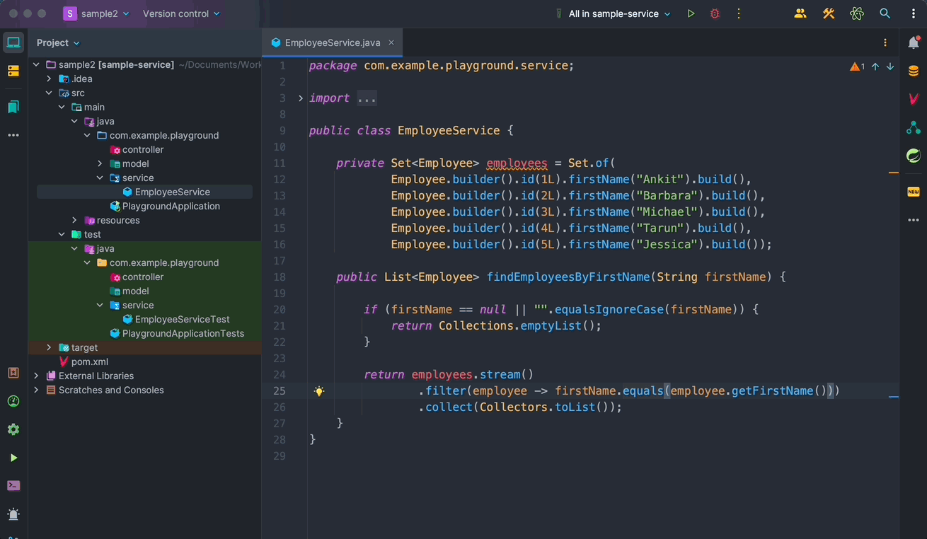 Sample2 Service Change